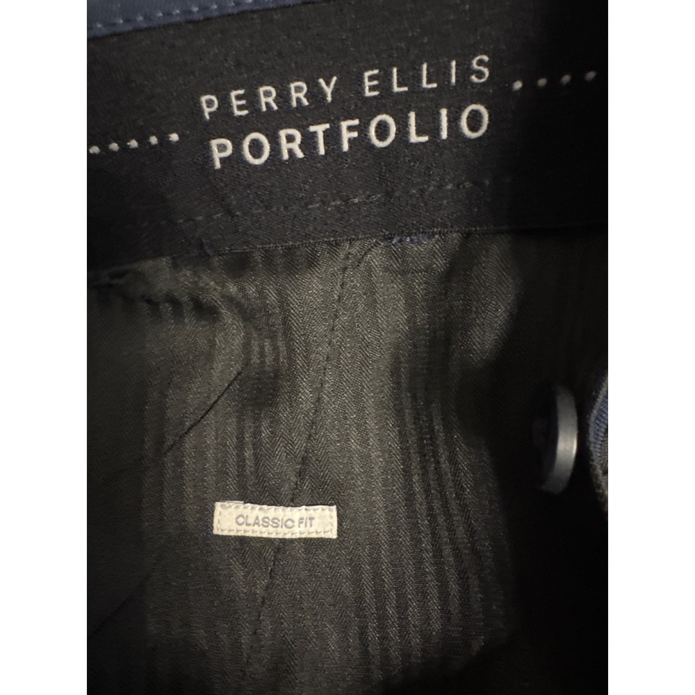 Perry Ellis Portfolio Mens Flex Stretch Classic Fit Dress Pants Navy 34x29 - Picture 6 of 6